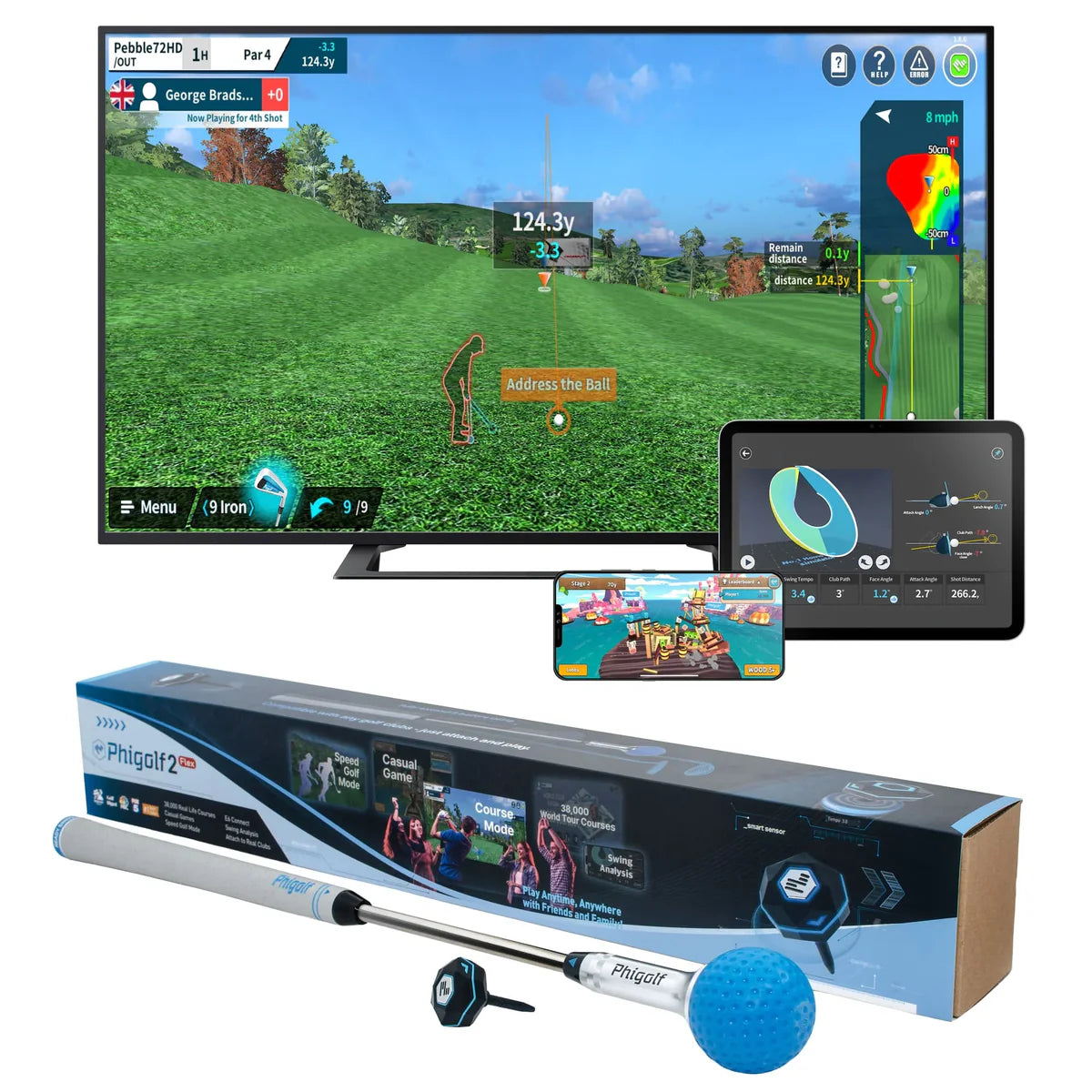 Simulación realista de golf en casa