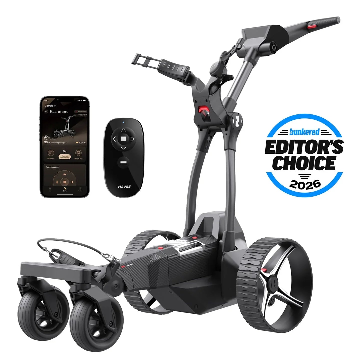 Birdie 3X - Carro de golf eléctrico con función de seguimiento